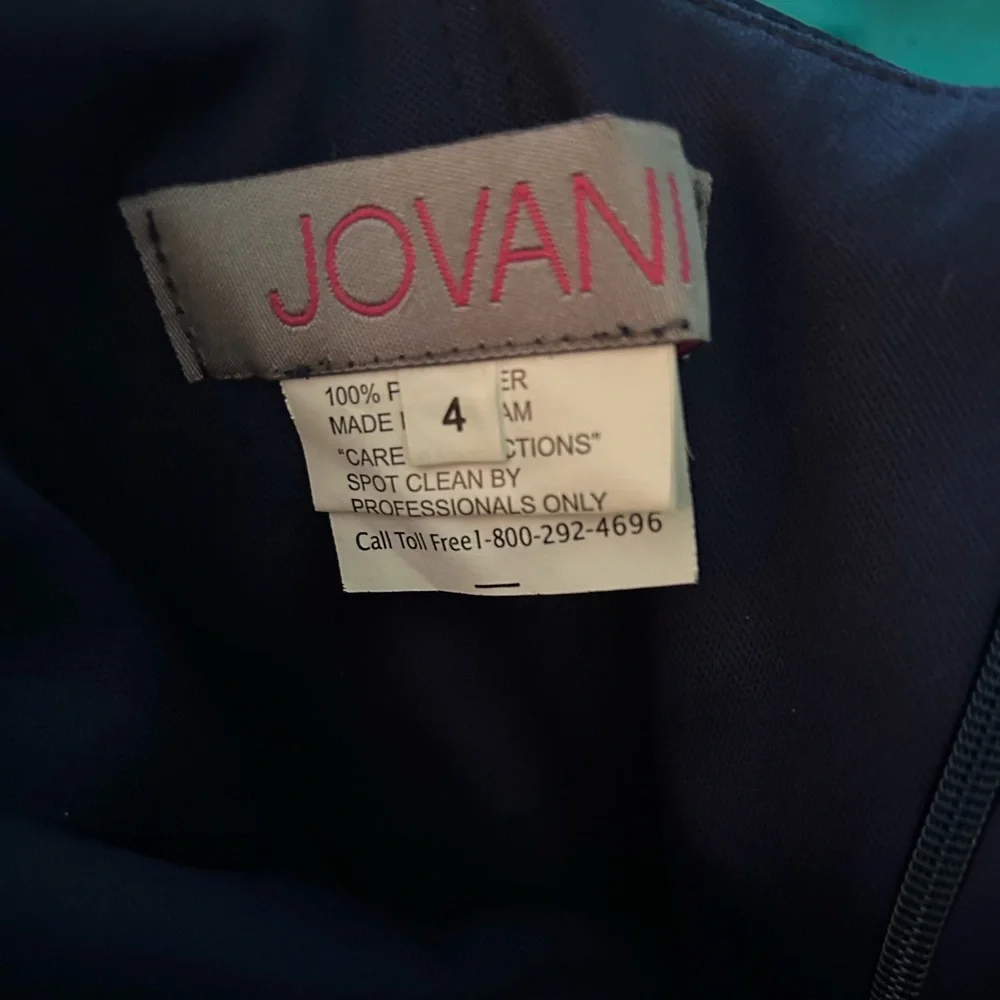 Jovani Sparkly Navy Blue Prom Dress - Picture 4 of 5